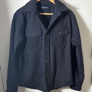 Brandy Melville Women’s Navy Fleece lined Shacket(30% Wool)